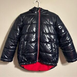 Tommy Hilfiger Little Boys High Shine Hood‎ Puffer Jacket Navy Size 4T